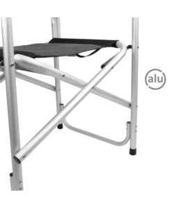 SEDIA DA CAMPEGGIO BRUNNER "ONE SHOT" IN ALLUMINIO E POLIESTERE GRIGIO E NERO 56X45,5X46/81 CM