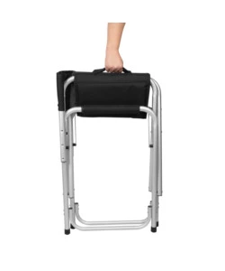 SEDIA DA CAMPEGGIO BRUNNER "ONE SHOT" IN ALLUMINIO E POLIESTERE GRIGIO E NERO 56X45,5X46/81 CM