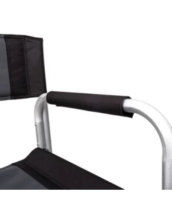 SEDIA DA CAMPEGGIO BRUNNER "ONE SHOT" IN ALLUMINIO E POLIESTERE GRIGIO E NERO 56X45,5X46/81 CM