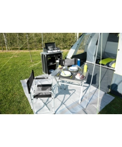 SEDIA DA CAMPEGGIO BRUNNER "ONE SHOT" IN ALLUMINIO E POLIESTERE GRIGIO E NERO 56X45,5X46/81 CM