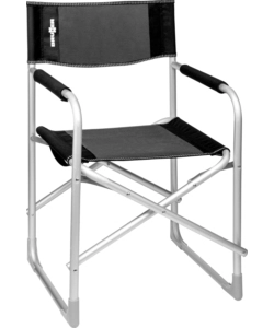 SEDIA DA CAMPEGGIO BRUNNER "CAPTAIN" IN ALLUMINIO E POLIESTERE NERO E GRIGIO 48X46X45,5/81 CM