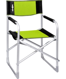 SEDIA DA CAMPEGGIO BRUNNER "CAPTAIN" IN ALLUMINIO E POLIESTERE NERO E VERDE 48X46X45,5/81 CM