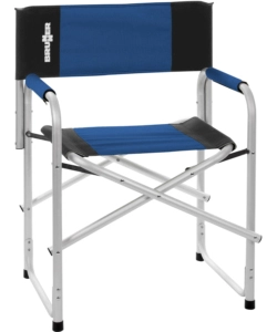 SEDIA DA CAMPEGGIO BRUNNER "BRAVURA" IN ALLUMINIO E POLIESTERE NERO E BLU 60X47X46/83 CM