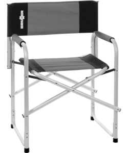 SEDIA DA CAMPEGGIO BRUNNER "BRAVURA" IN ALLUMINIO E POLIESTERE NERO E GRIGIO 60X47X46/83 CM
