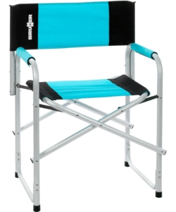 SEDIA DA CAMPEGGIO BRUNNER "BRAVURA" IN ALLUMINIO E POLIESTERE NERO E AZZURRO 60X47X46/83 CM