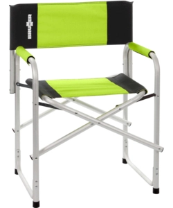SEDIA DA CAMPEGGIO BRUNNER "BRAVURA" IN ALLUMINIO E POLIESTERE NERO E VERDE 60X47X46/83 CM