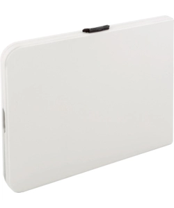 TAVOLO PIEGHEVOLE A VALIGIA DA CAMPEGGIO BRUNNER "CLUB 150" IN ACCIAIO E PLASTICA BIANCO 152X71X74 CM