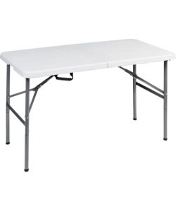TAVOLO PIEGHEVOLE A VALIGIA DA CAMPEGGIO BRUNNER "CLUB 120" IN ACCIAIO E PLASTICA BIANCO 120X59X74 CM