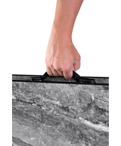 TAVOLO PIEGHEVOLE DA CAMPEGGIO BRUNNER "ELU' DUPLIT" IN ALLUMINIO NERO 110X75X49/58/70 CM