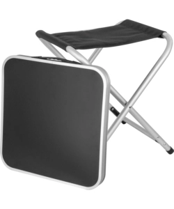 SGABELLO CON RIPIANO BRUNNER "HOGGY SET" IN ALLUMINIO E POLIESTERE NERO 40X40X43 CM