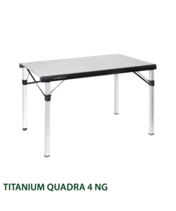 TAVOLO PIEGHEVOLE DA CAMPEGGIO BRUNNER "TITANIUM QUADRA 4 NG" IN ALLUMINIO 120,5X70X72 CM