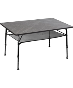 TAVOLO PIEGHEVOLE DA CAMPEGGIO "ELU' 120" IN ALLUMINIO EFFETTO MARMO 120X80X50,5/70 CM