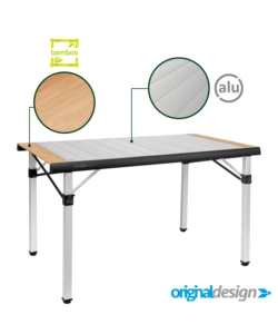 TAVOLO PIEGHEVOLE DA CAMPEGGIO BRUNNER "QUADRA TROPIC 4" IN ALLUMINIO 120,5X70X72 CM