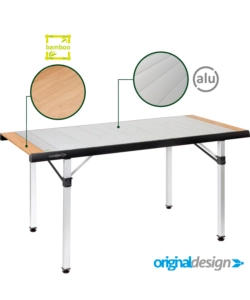 TAVOLO PIEGHEVOLE DA CAMPEGGIO BRUNNER "QUADRA TROPIC 6" IN ALLUMINIO 146X70X72,5 CM