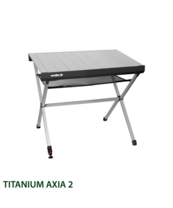 TAVOLO PIEGHEVOLE DA CAMPEGGIO BRUNNER "TITANIUM AXIA 2" IN ALLUMINIO 104X62X72 CM