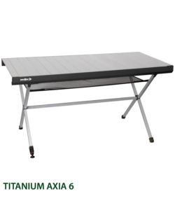 TAVOLO PIEGHEVOLE DA CAMPEGGIO BRUNNER "TITANIUM AXIA 6" IN ALLUMINIO 147X76X72 CM