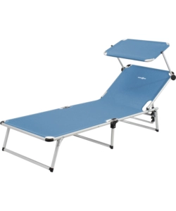 LETTINO PRENDISOLE RECLINABILE CON TETTUCCIO BRUNNER "MALIBU" IN ALLUMINIO E SYNTEX PLUS BLU 189X61X26 CM