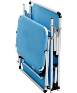 LETTINO PRENDISOLE RECLINABILE CON TETTUCCIO BRUNNER "MALIBU" IN ALLUMINIO E SYNTEX PLUS BLU 189X61X26 CM