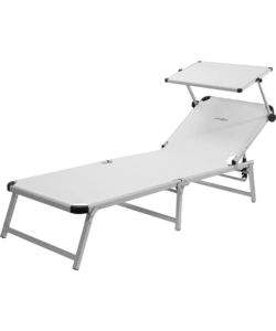 LETTINO PRENDISOLE RECLINABILE CON TETTUCCIO BRUNNER "MARBELLA" IN ALLUMINIO E SYNTEX PLUS BIANCO 192X67X30 CM