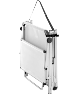 LETTINO PRENDISOLE RECLINABILE CON TETTUCCIO BRUNNER "MARBELLA" IN ALLUMINIO E SYNTEX PLUS BIANCO 192X67X30 CM