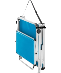 LETTINO PRENDISOLE RECLINABILE CON TETTUCCIO BRUNNER "MARBELLA" IN ALLUMINIO E SYNTEX PLUS AZZURRO 192X67X30 CM