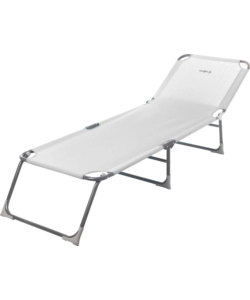 LETTINO PRENDISOLE PIEGHEVOLE BRUNNER "BAHIA" IN ALLUMINIO E MATERIALE SINTETICO COLORE BIANCO, 192X61,5X31,5 CM