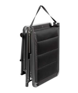 LETTINO PRENSISOLE RECLINABILE CON TETTUCCIO BRUNNER "ARAVELHIGH DUNA 3D" IN ALLUMINIO E POLIESTERE NERO 198X64X48/103 CM