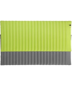 MATERASSO SINGOLO GONFIABILE CON POMPA INTEGRATA DA CAMPEGGIO BRUNNER "ALVEOBED SINGLE" GRIGIO E VERDE 220X75 CM