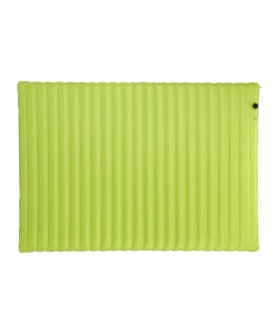 MATERASSO MATRIMONIALE GONFIABILE CON POMPA INTEGRATA DA CAMPEGGIO "ALVEOBED DOUBLE" GRIGIO E VERDE 220X75 CM