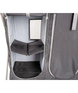 CUCINA DA CAMPEGGIO PIEGHEVOLE BRUNNER "RAZOR ULTRALIGHT CT" IN ALLUMINIO E POLIESTERE NERO 2 SCOMPARTI 80X46X82 CM