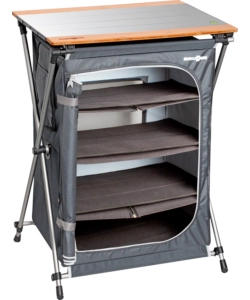 ARMADIO DA CAMPEGGIO PIEGHEVOLE BRUNNER "RAZOR ULTRALIGHT LS" IN ALLUMINIO E POLIESTERE NERO 4 RIPIANI 60X46X82 CM