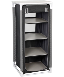 ARMADIO DA CAMPEGGIO PIEGHEVOLE BRUNNER "MOBILETTO AZABACHE HS" IN ALLUMINIO E POLIESTERE NERO 4 RIPIANI 59X48X140 CM