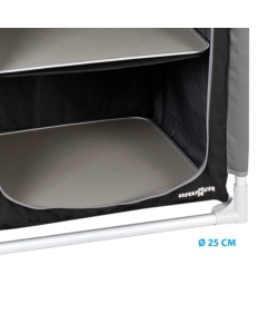 ARMADIO DA CAMPEGGIO PIEGHEVOLE BRUNNER "MOBILETTO AZABACHE HS" IN ALLUMINIO E POLIESTERE NERO 4 RIPIANI 59X48X140 CM