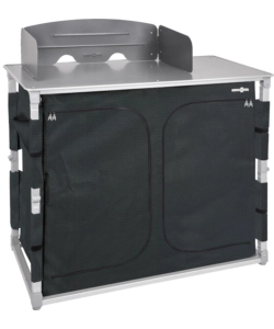 CUCINA DA CAMPEGGIO PIEGHEVOLE BRUNNER "AZABACHE DAILY CT" IN ALLUMINIO E POLIESTERE GRIGIO 2 SCOMPARTI 102X50,5X84 CM