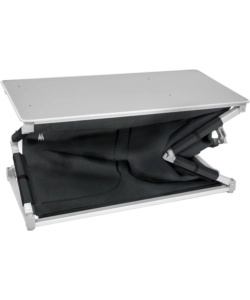 CUCINA DA CAMPEGGIO PIEGHEVOLE BRUNNER "AZABACHE DAILY CT" IN ALLUMINIO E POLIESTERE GRIGIO 2 SCOMPARTI 102X50,5X84 CM