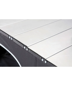 CUCINA DA CAMPEGGIO PIEGHEVOLE BRUNNER "AZABACHE CT CROSS SQUARE" IN ALLUMINIO E POLIESTERE NERO 2 SCOMPARTI 99X51X90/115 CM