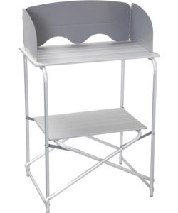 CUCINA DA CAMPEGGIO PIEGHEVOLE BRUNNER "SNACK BASIC" IN ALLUMINIO E POLIESTERE NERO 1 SCOMPARTO 62X46X90/109 CM