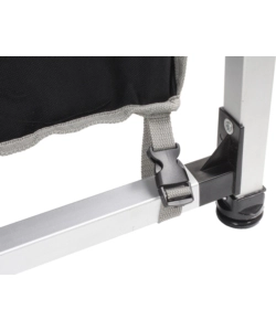 CUCINA DA CAMPEGGIO PIEGHEVOLE BRUNNER "SNACK SQUARE" IN ALLUMINIO E POLIESTERE NERO 2 SCOMPARTI 120X52X90/109 CM