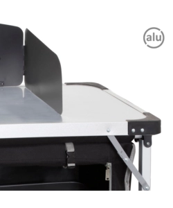 CUCINA DA CAMPEGGIO PIEGHEVOLE BRUNNER "CHUCK BOX NG" IN ALLUMINIO E POLIESTERE NERO 1 SCOMPARTO 90X50X82 CM