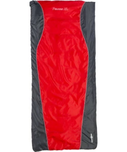 SACCO A PELO BRUNNER "PELIKAN XL" IN POLIESTERE GRIGIO E ROSSO CERNIERA A SINISTRA 200X90 CM
