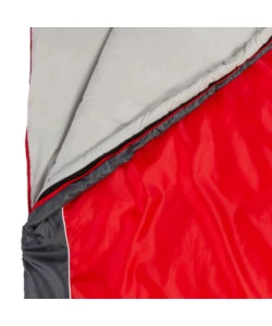 SACCO A PELO BRUNNER "PELIKAN XL" IN POLIESTERE GRIGIO E ROSSO CERNIERA A SINISTRA 200X90 CM
