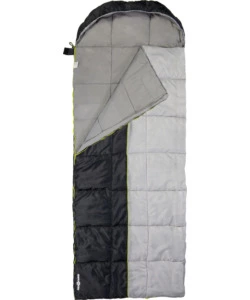 SACCO A PELO ULTRALIGHT CON CAPPUCCIO BRUNNER "ARGOS" IN FEATHERSOFT NERO E GRIGIO 235X90 CM