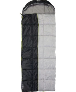 SACCO A PELO ULTRALIGHT CON CAPPUCCIO BRUNNER "ARGOS" IN FEATHERSOFT NERO E GRIGIO 235X90 CM