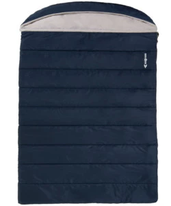 SACCO A PELO DOPPIO CON CAPPUCCIO BRUNNER "DELPHIN DOUBLE" IN POLIESTERE E COTONE BLU 230X160 CM
