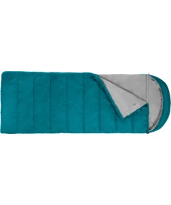 SACCO A PELO CON CAPPUCCIO COMPATTO BRUNNER "VANDORA 35" IN POLIESTERE E COTONE AZZURRO 220X80 CM