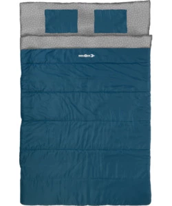 SACCO A PELO LIGHT DOPPIO CON CAPPUCCIO BRUNNER "STARFLYER DOUBLE" IN NYLON E COTONE BLU 220X145 CM