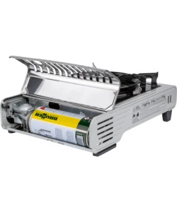 FORNELLO DA CAMPEGGIO A GAS BRUNNER "DEVIL" IN ACCIAIO INOX 1 FUOCO 37,2X28,6X12,5 CM