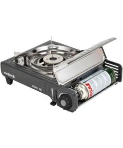 FORNELLO DA CAMPEGGIO A GAS BRUNNER "DEVIL SD NG" IN ACCIAIO INOX 1 FUOCO 37,2X28,6X12,5 CM