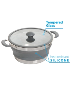 SET PENTOLE DA CAMPEGGIO COLLASSABILI BRUNNER "VOLCANO PASTA AL VOLO" IN PLASTICA E ACCIAIO INOX