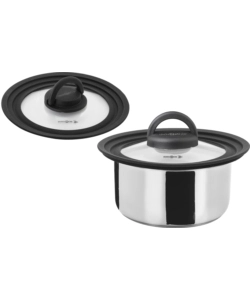 SET PENTOLE DA CAMPEGGIO BRUNNER "ACADEMY NG 7+1 Ø 20" IN ACCIAIO INOX ANTIADERENTE
